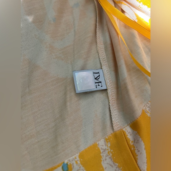 DVF Diane Von Furstenberg NWT vintage silk wrap dress yellow 6 Furstenburg - Picture 6 of 9